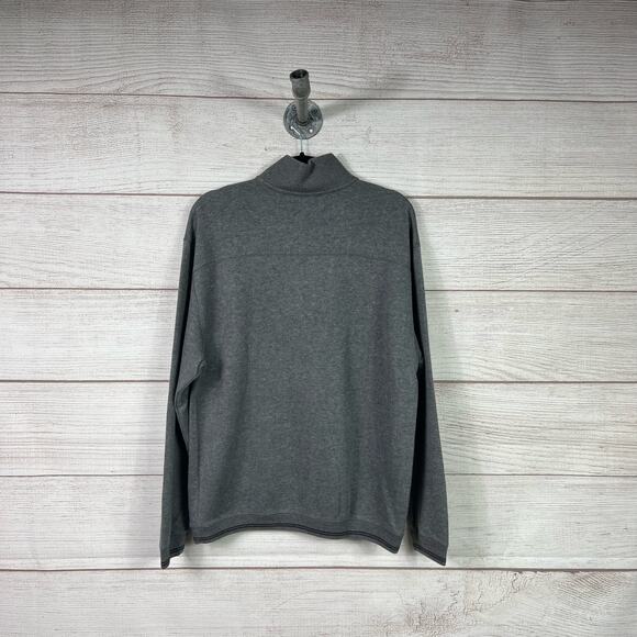 Turnbury Men's Gray Cotton Quarter Zip Pullover Sweater Size Medium - Picture 2 of 8